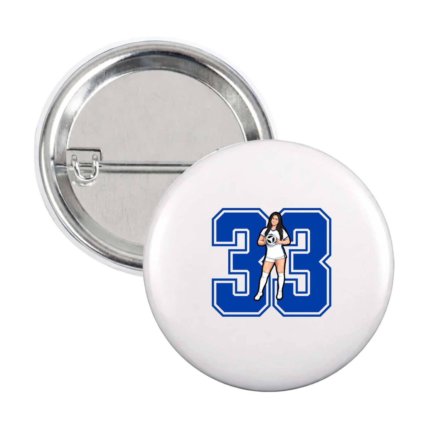 Game Day Button — Number in White