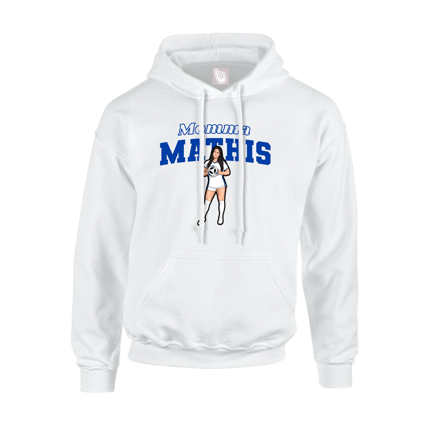 Youth Hoodie — Mothers Day Block in White