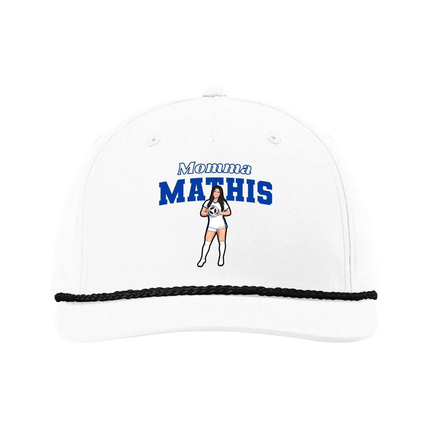 Five-Panel Classic Rope Cap — Mothers Day Block in White