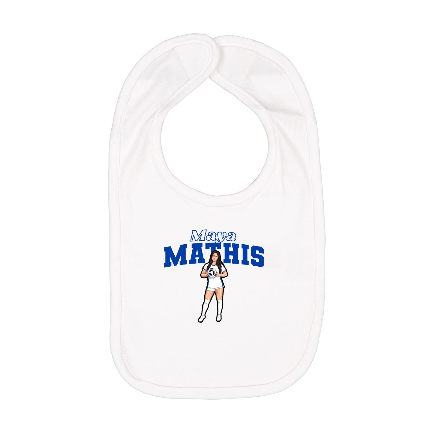 Infant Bib — Name Arch in White