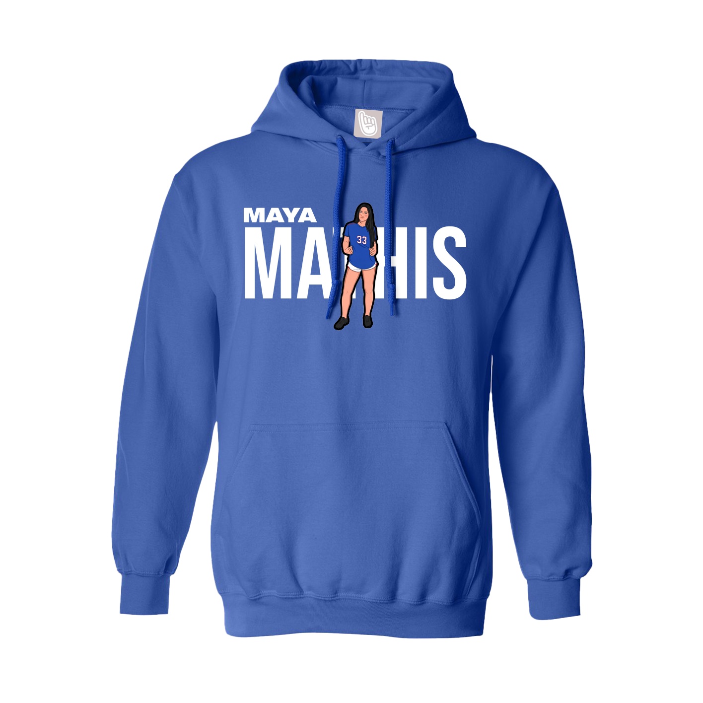 Youth Hoodie — Player Name in Royal