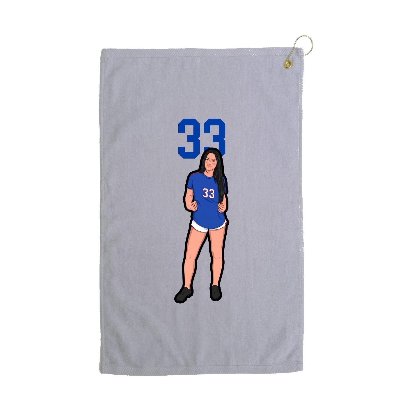 Golf Towel — Number Top in Grey