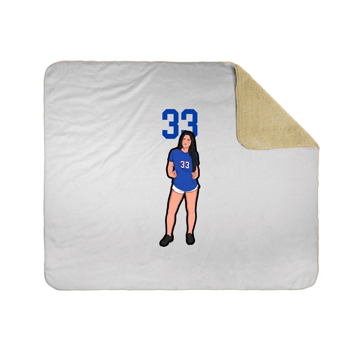 Throw Blanket — Number Top in White
