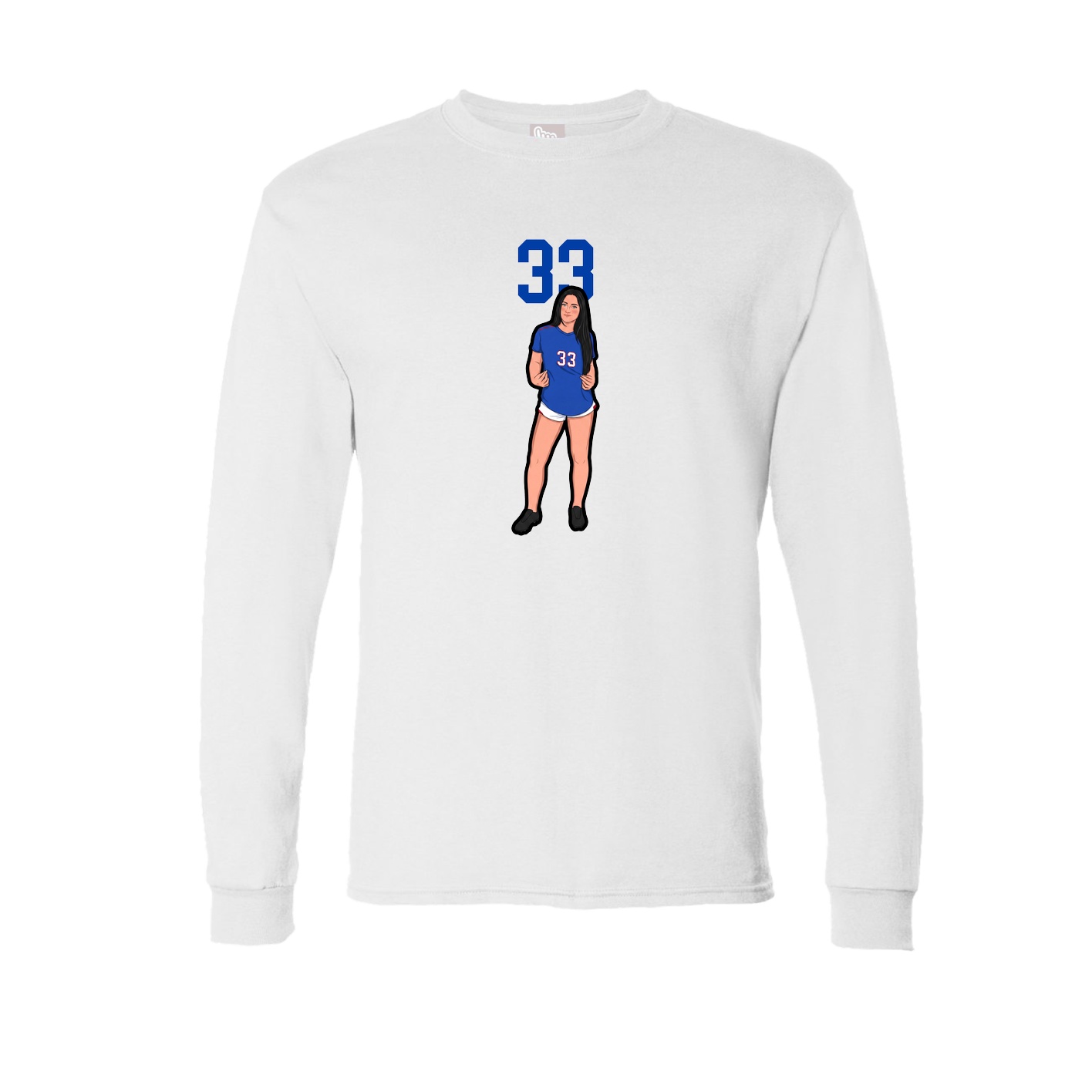 Long Sleeve Tee — Number Top in White