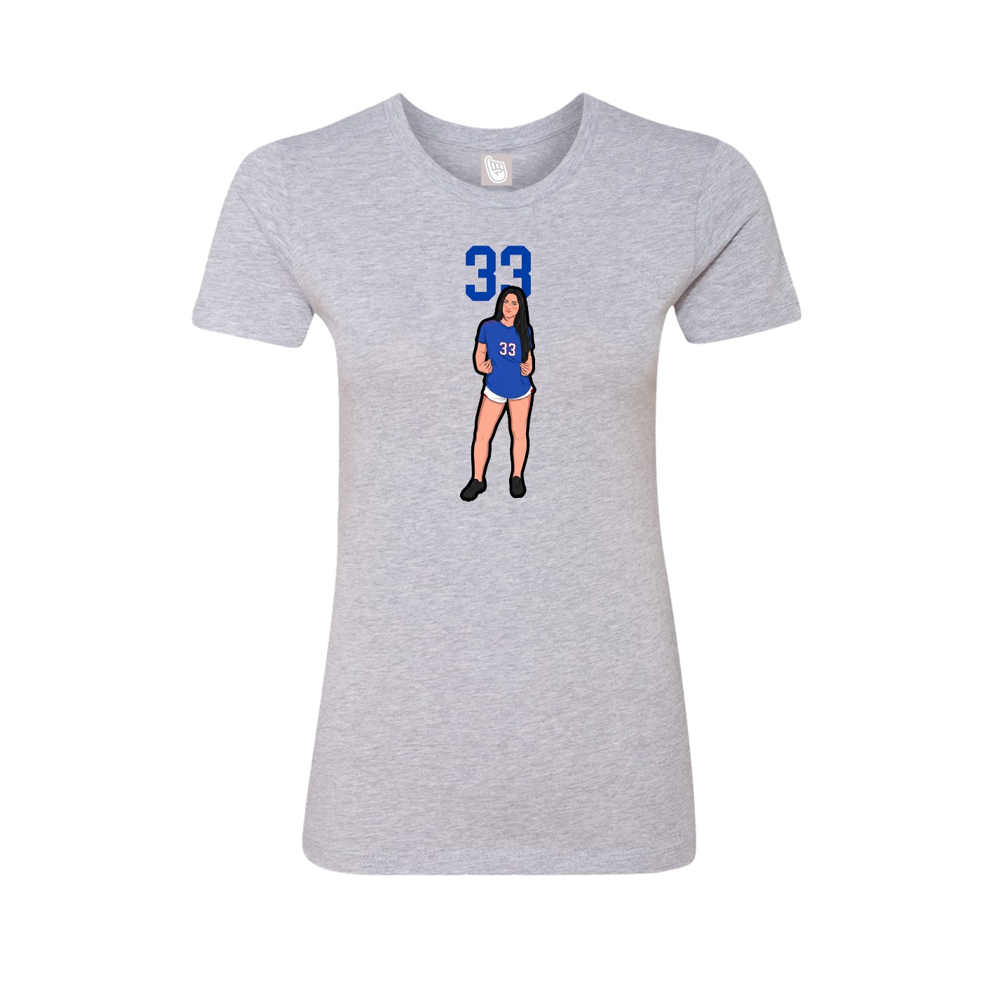 Fitted Women's Tee — Number Top in Grey