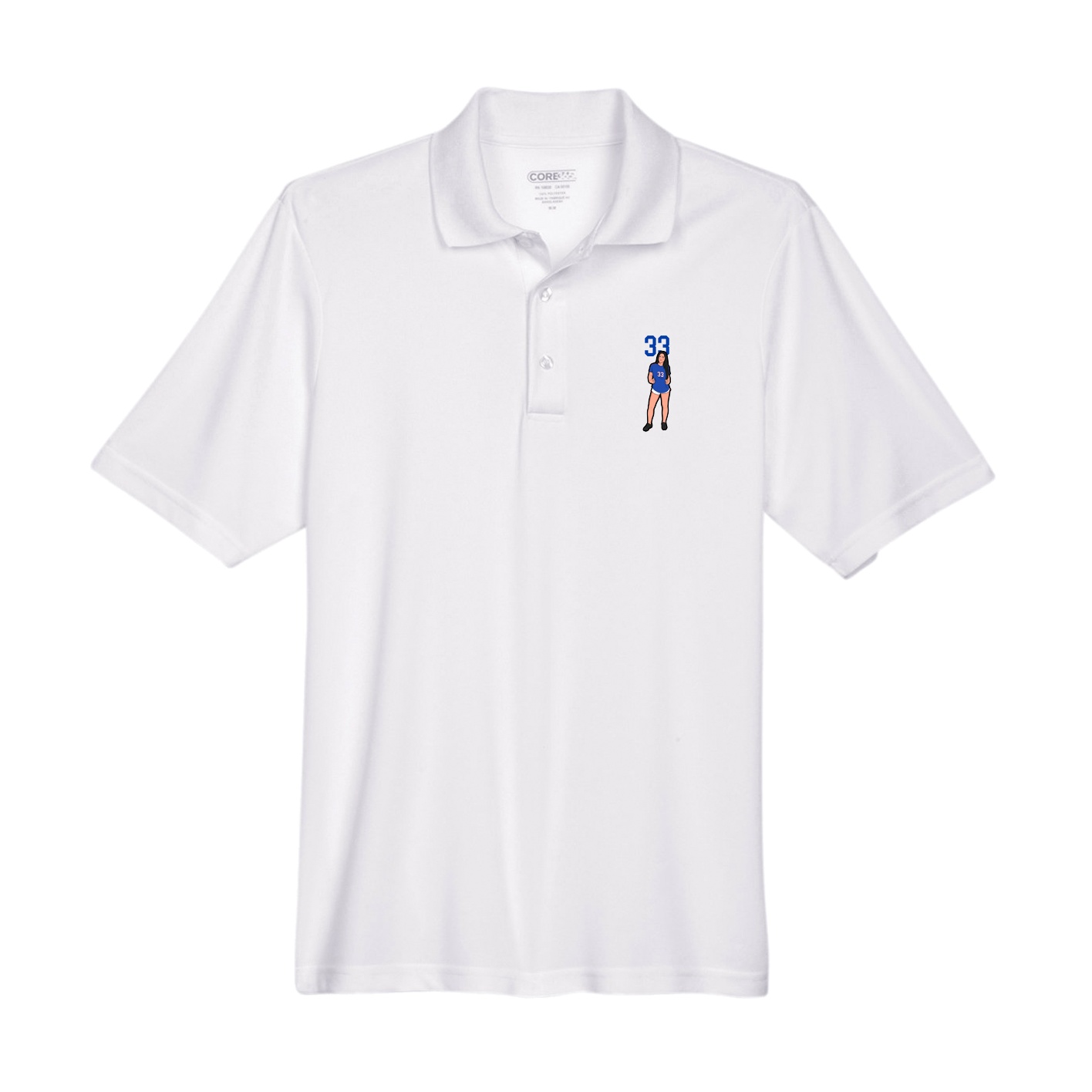 Performance Polo — Number Top in White