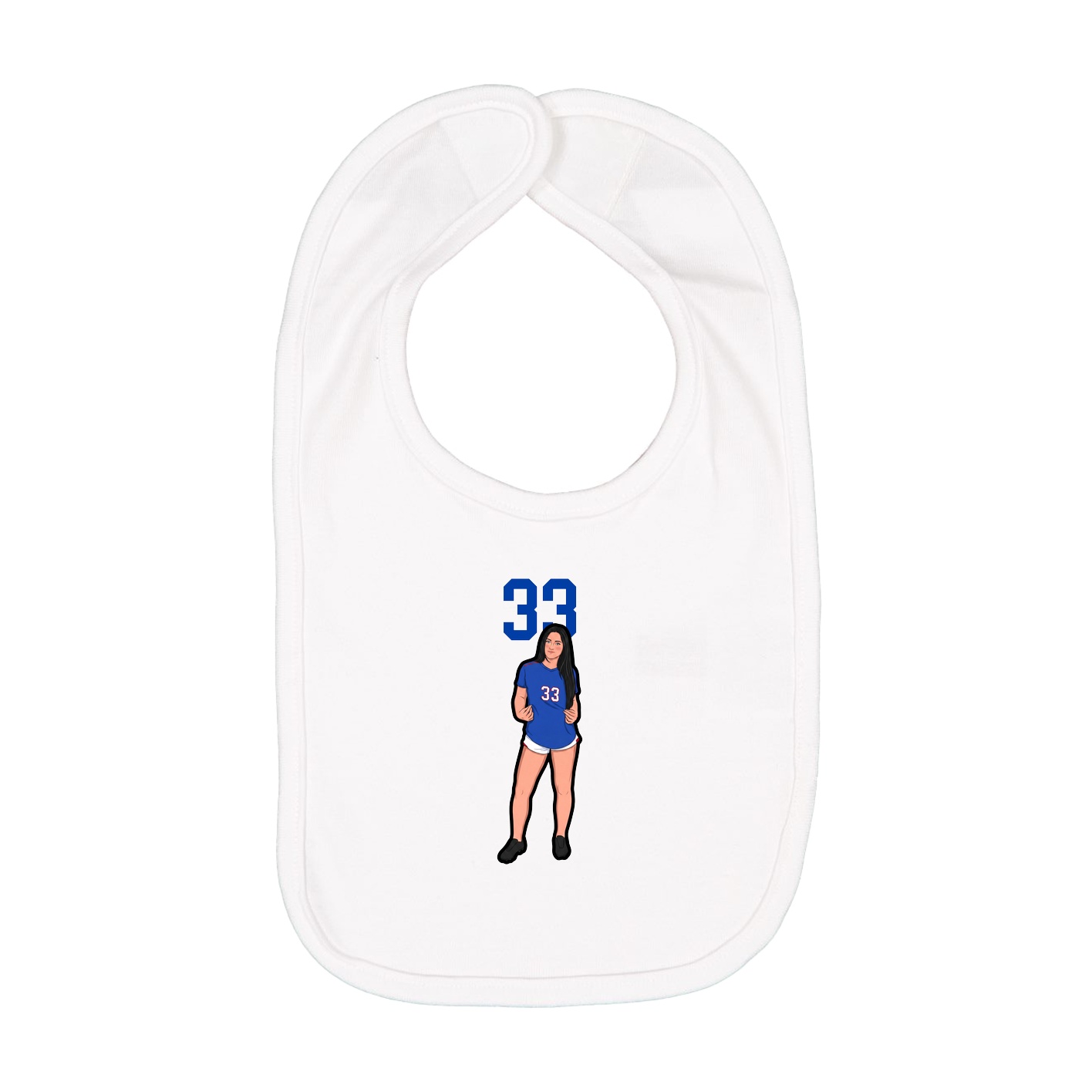 Infant Bib — Number Top in White