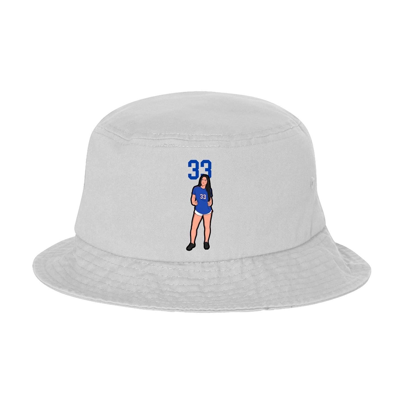 Bucket Cap — Number Top in White