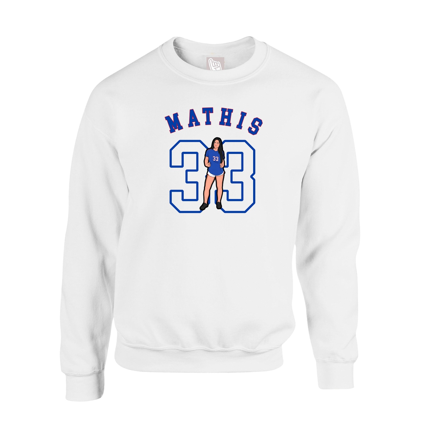 Fleece Crew — Shirsey Arch in White