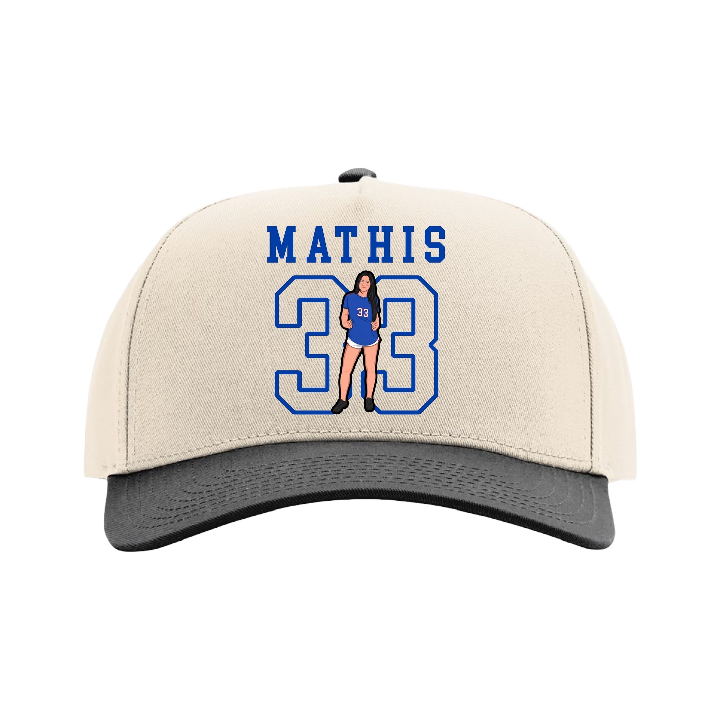 Full Fabric Five-Panel Champ Cap — Shirsey in Cream/Black