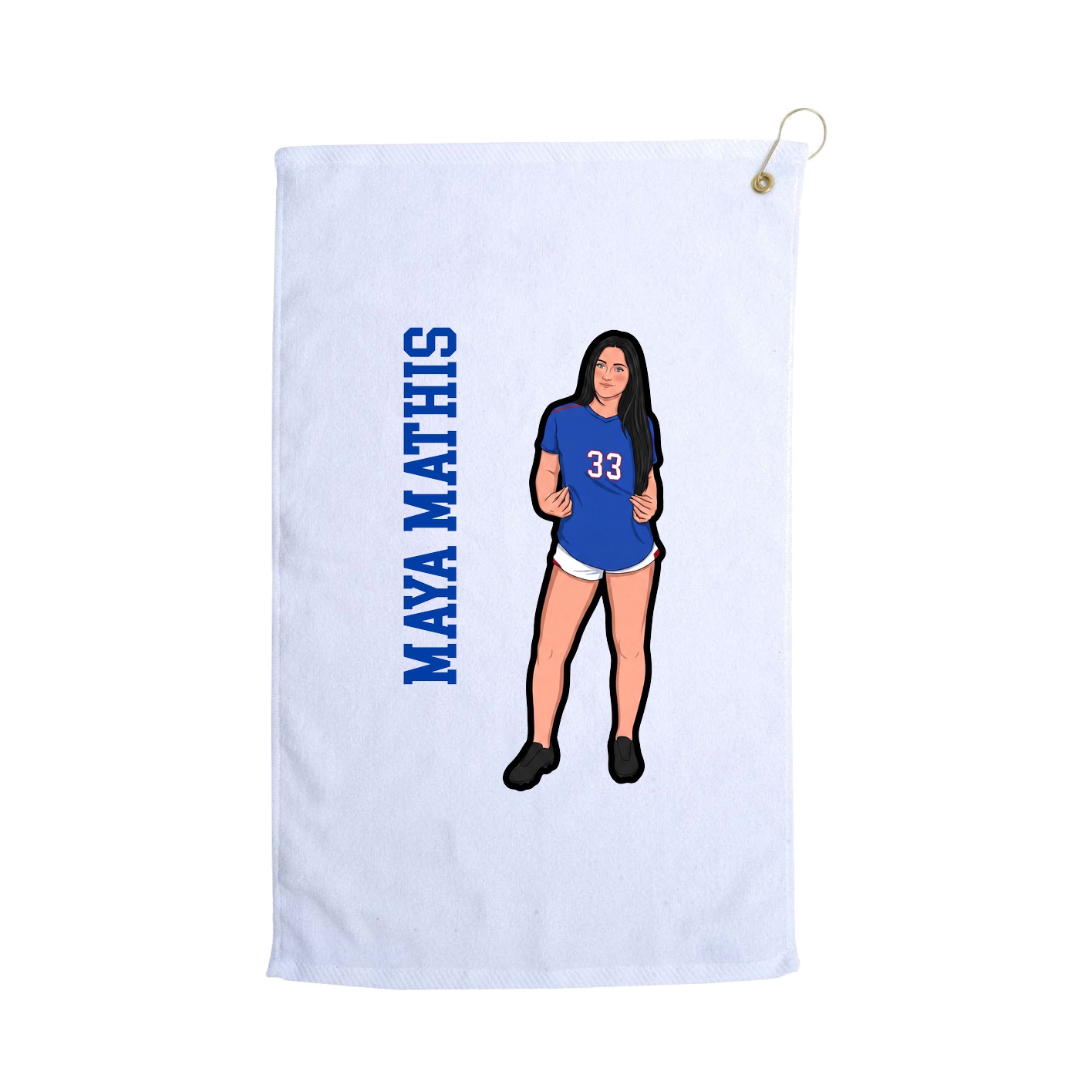 Golf Towel — Name Vertical in White