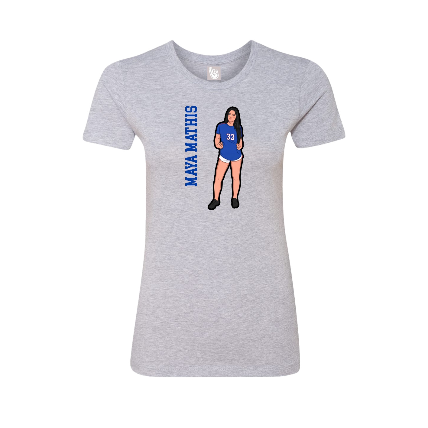 Womens Tee — Name Vertical in Grey