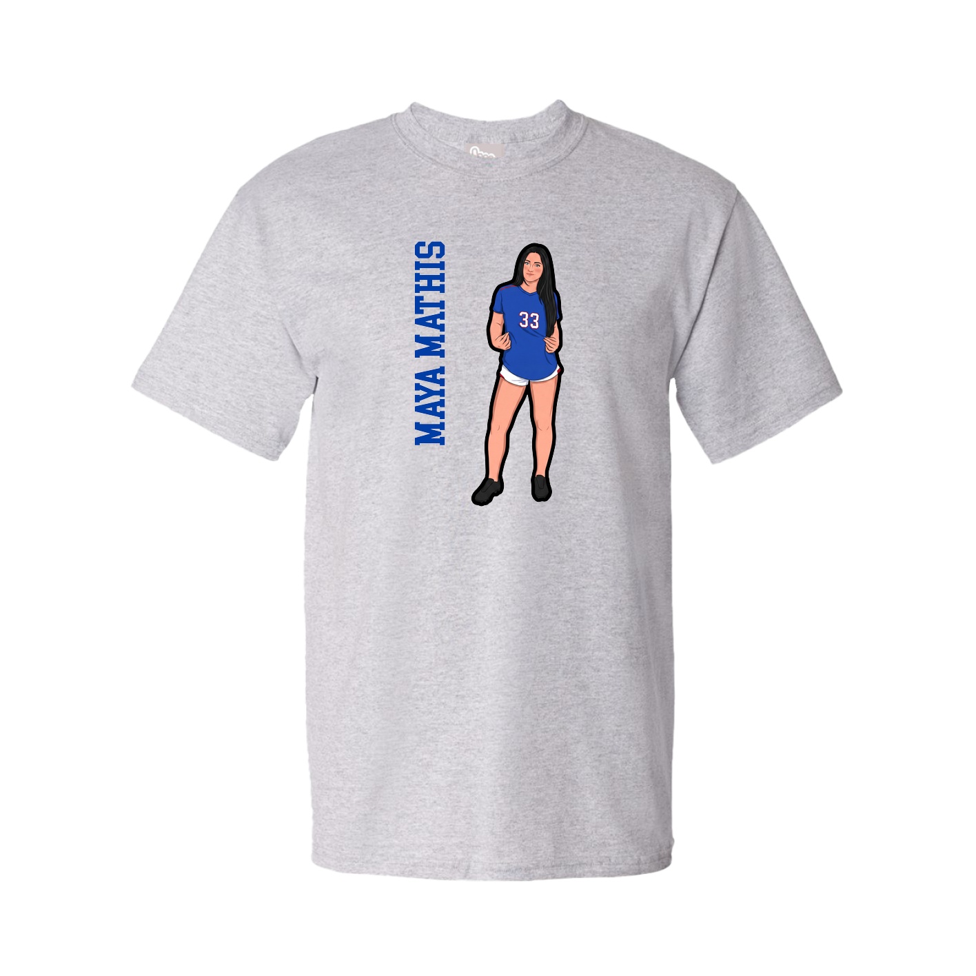 Youth Tee — Name Vertical in Grey