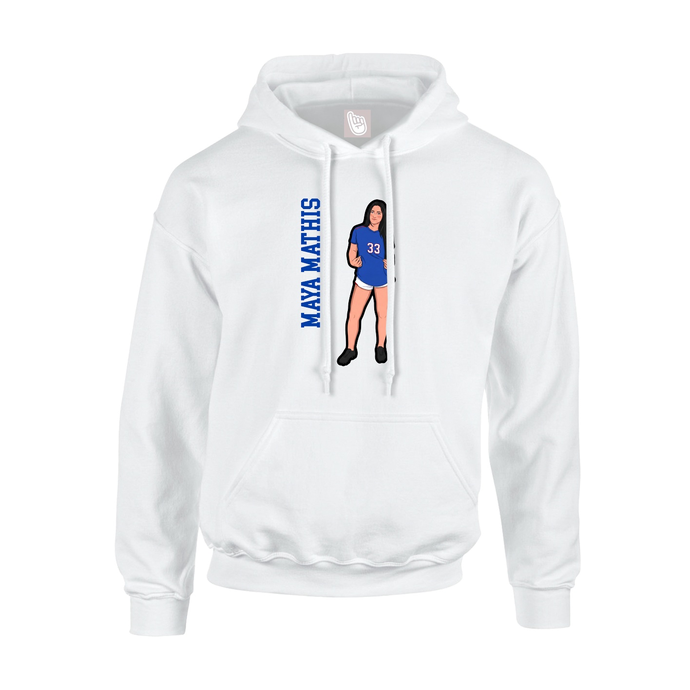 Hoodie — Name Vertical in White