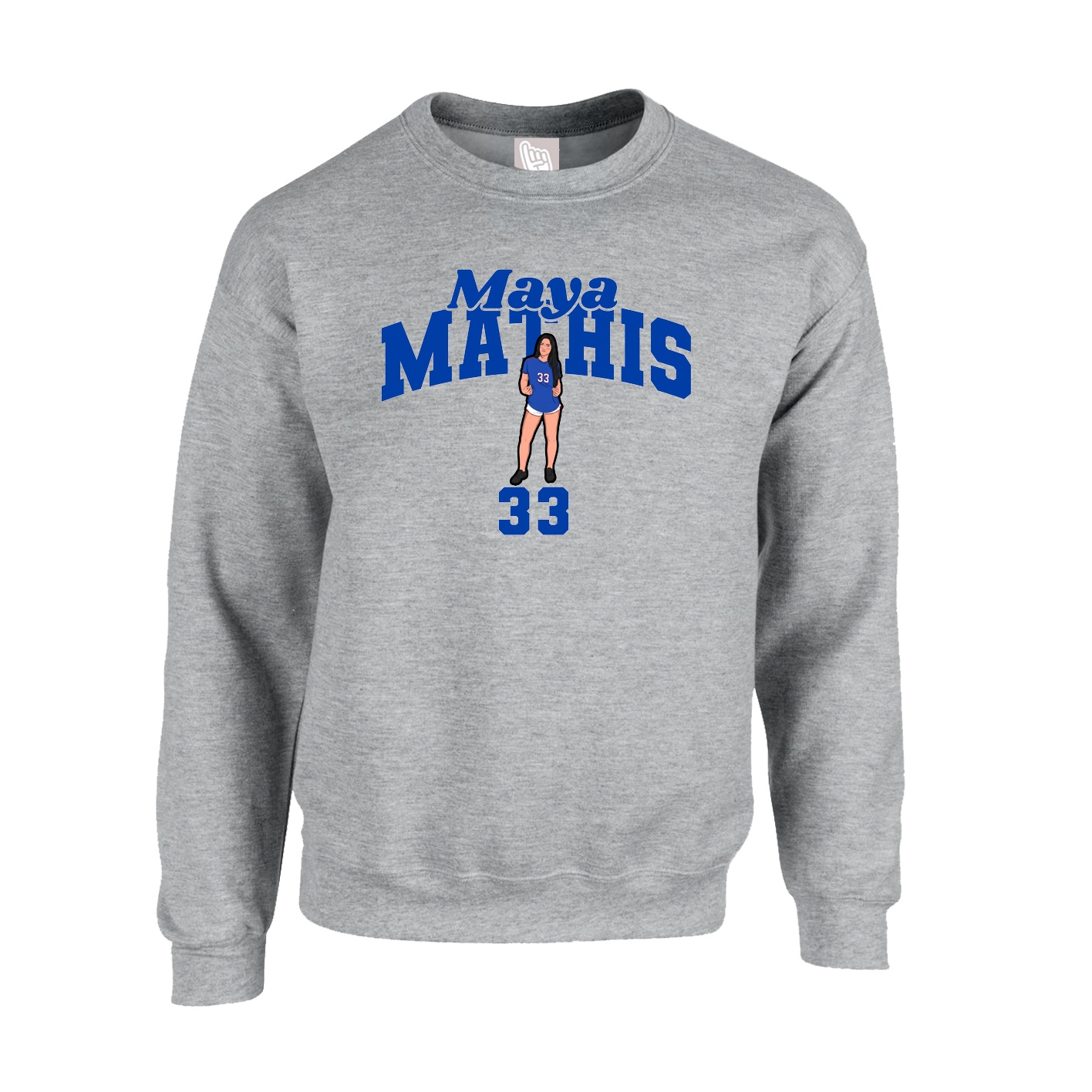 Fleece Crew — Signature Arch in Grey