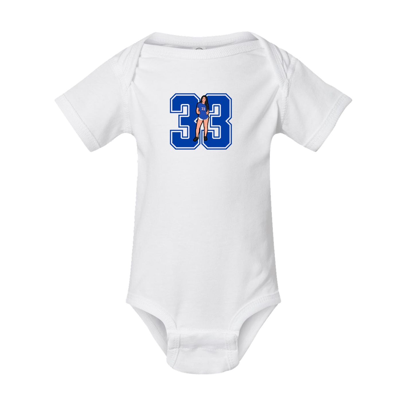 Baby Onesie — Number in White