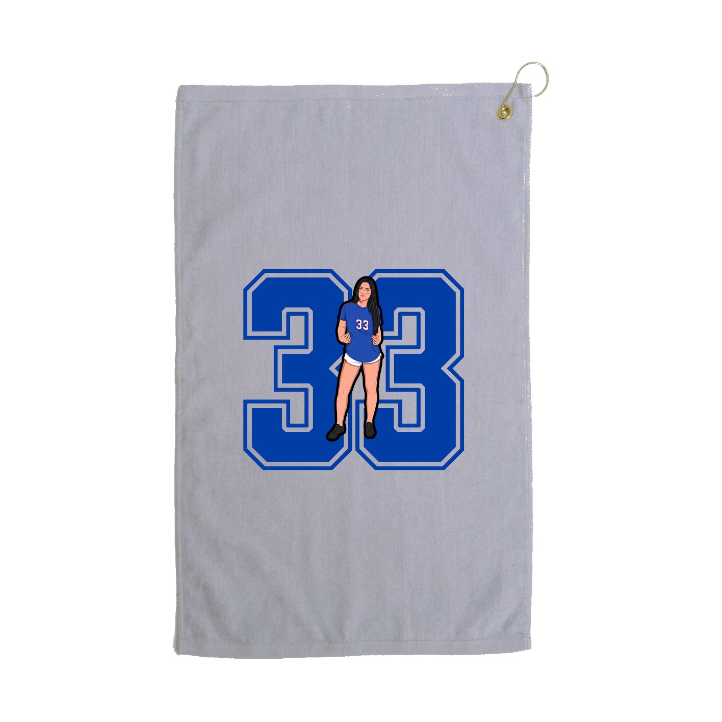 Golf Towel — Number in Grey
