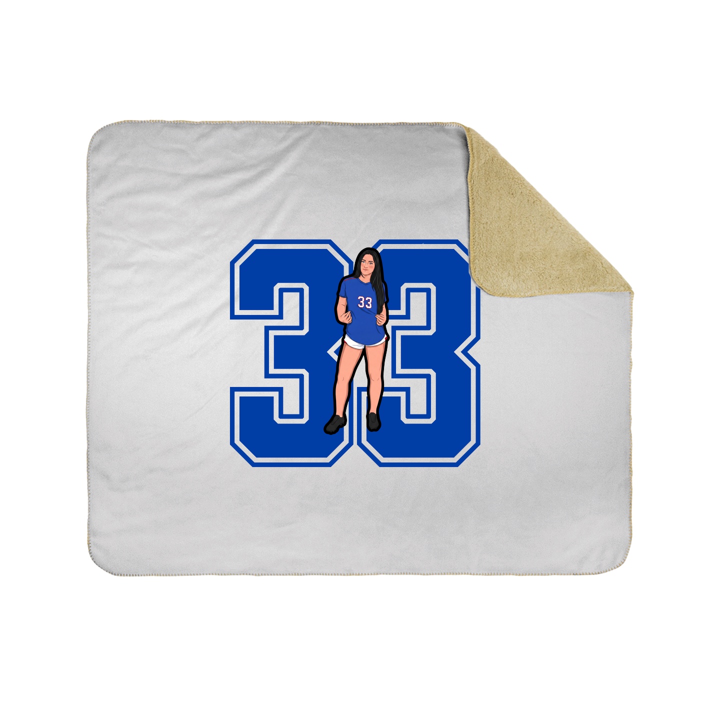 Throw Blanket — Number in White