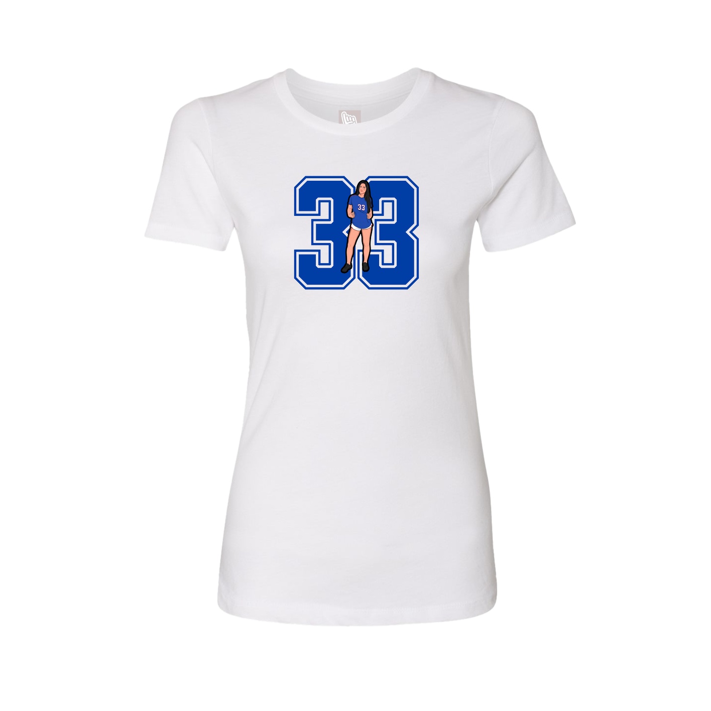 Womens Tee — Number in White