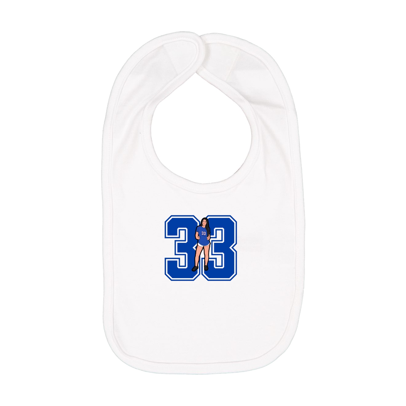 Infant Bib — Number in White