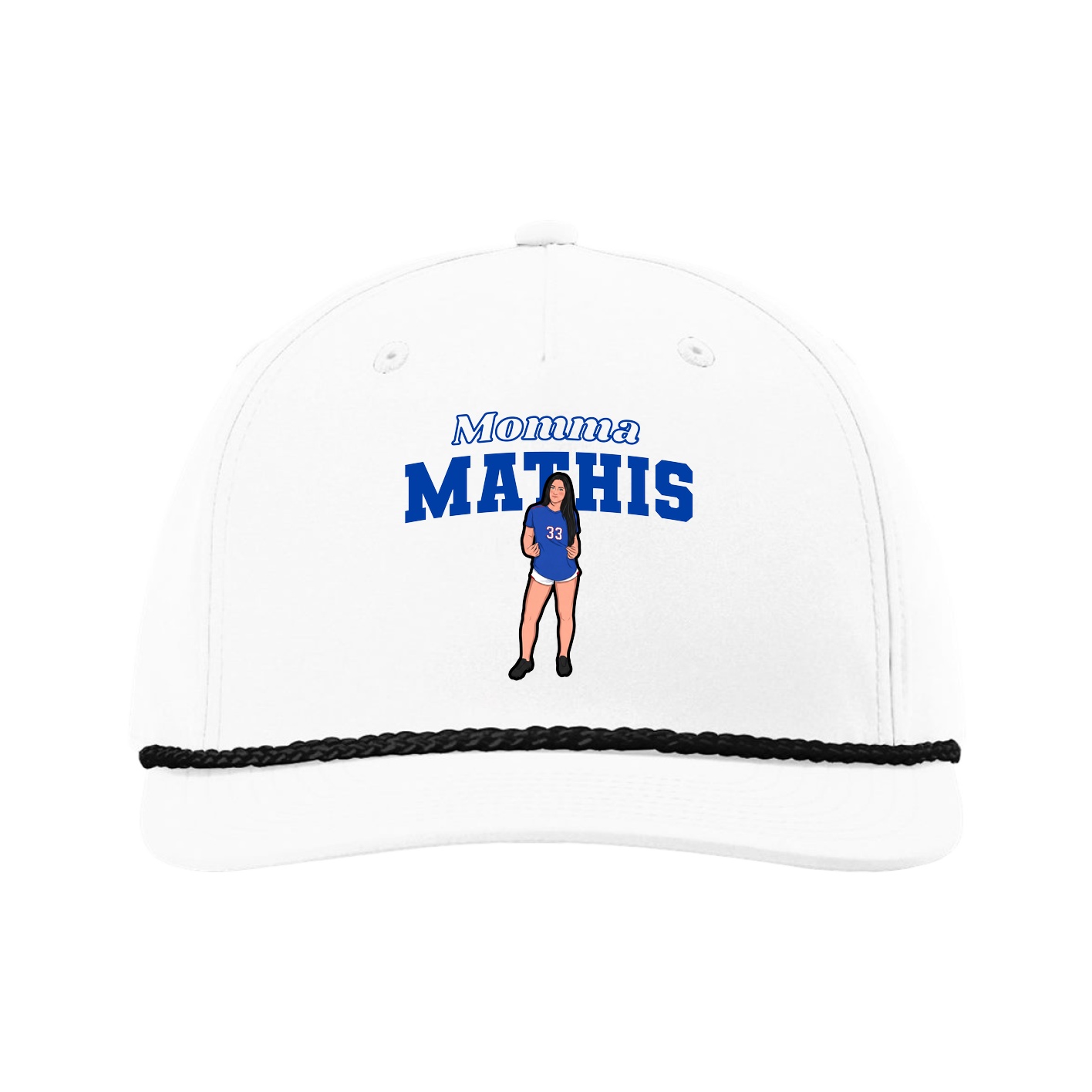 Five-Panel Classic Rope Cap — Mothers Day Block in White