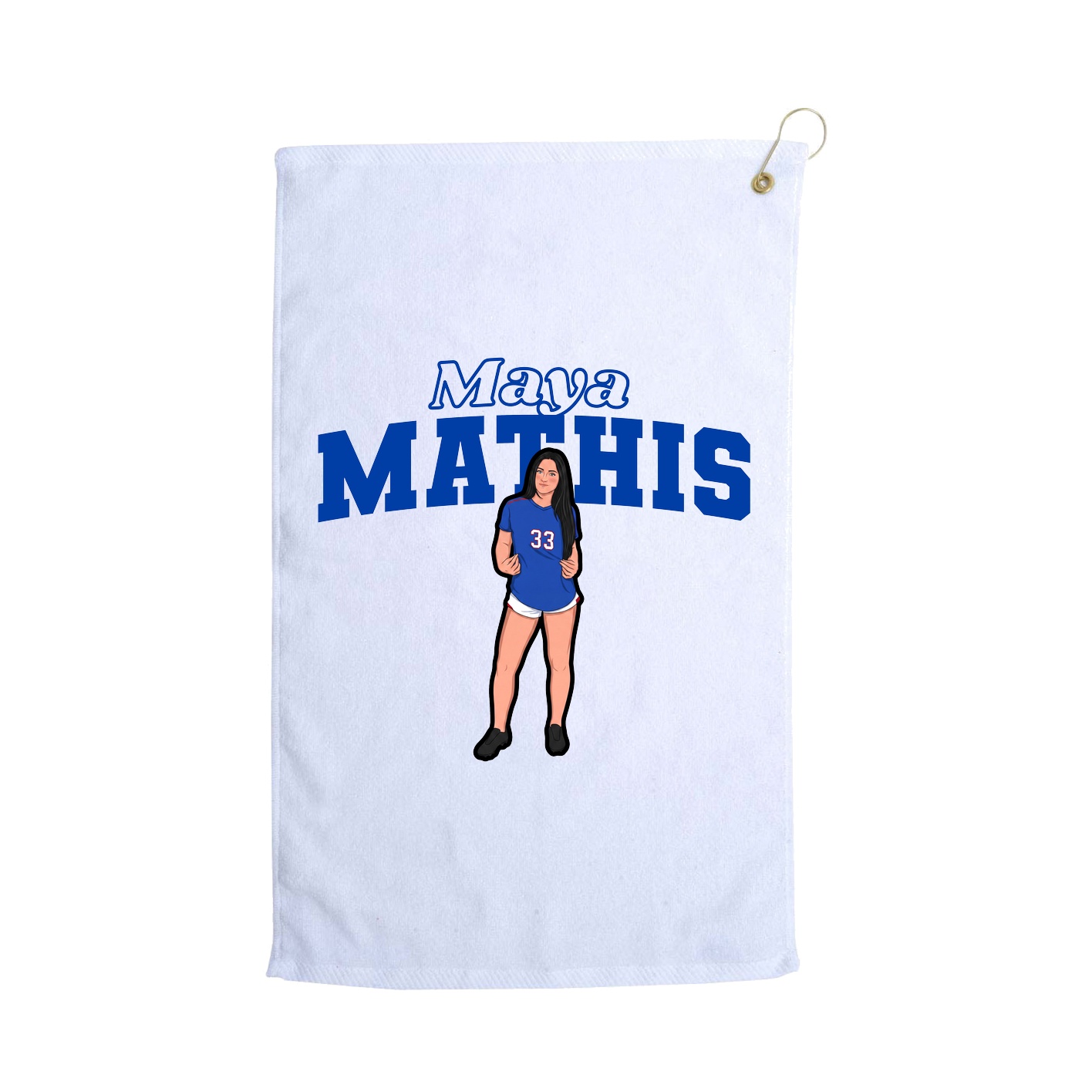 Golf Towel — Name Arch in White