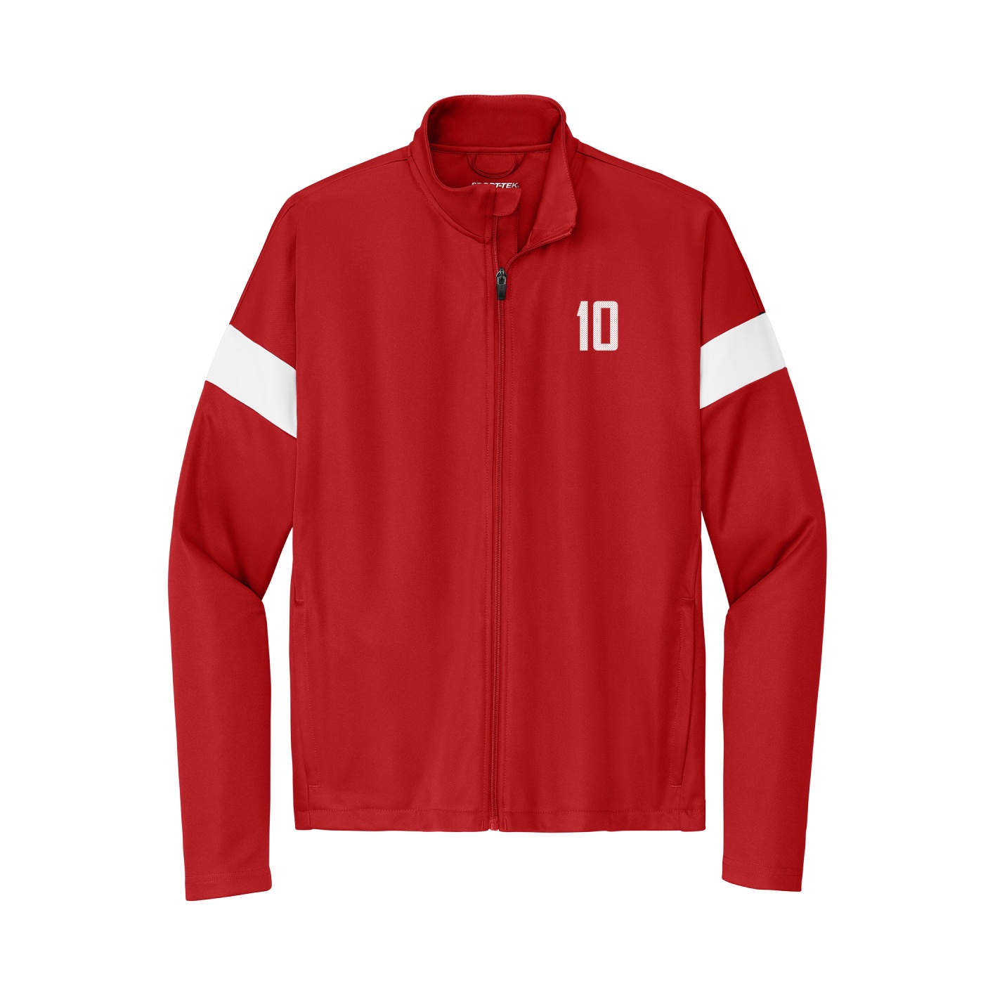 Team Travel Full-Zip Jacket — Front Shirsy in Cardinal/White