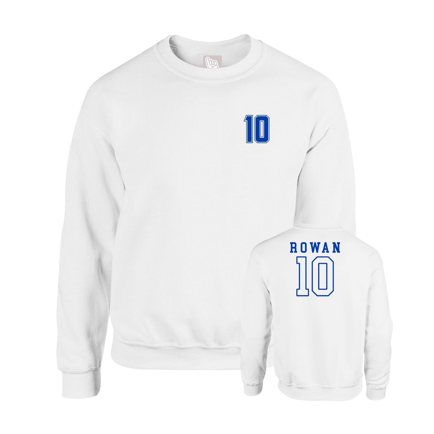 Fleece Crew — Chest Back in White