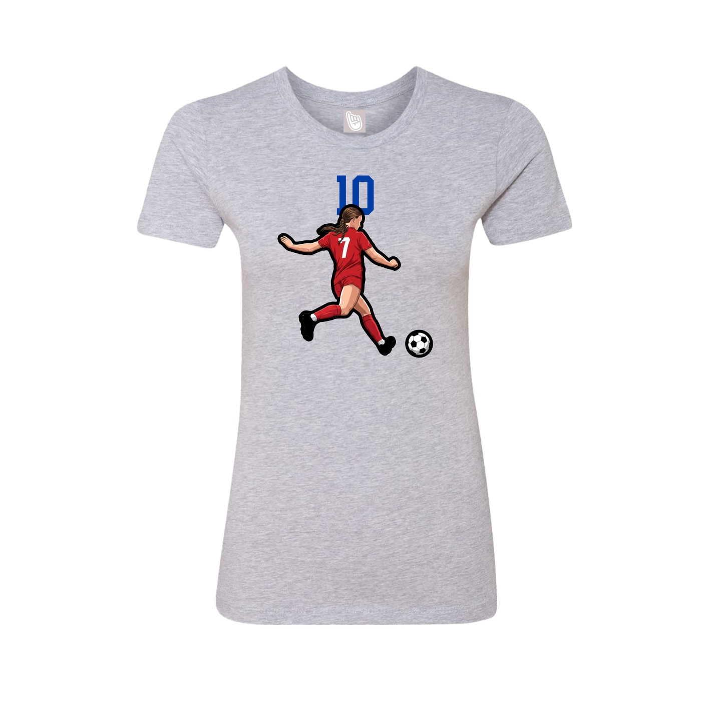 Fitted Women's Tee — Number Top in Grey