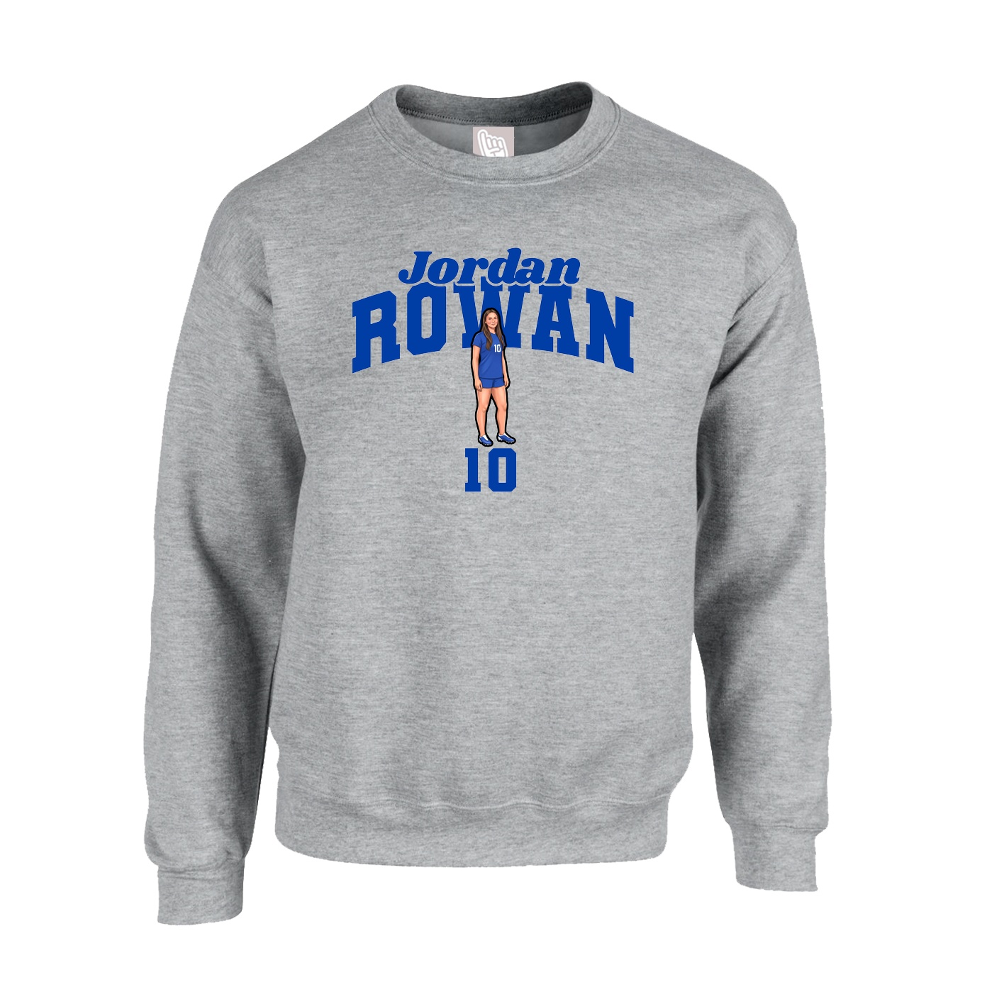 Fleece Crew — Signature Arch in Grey