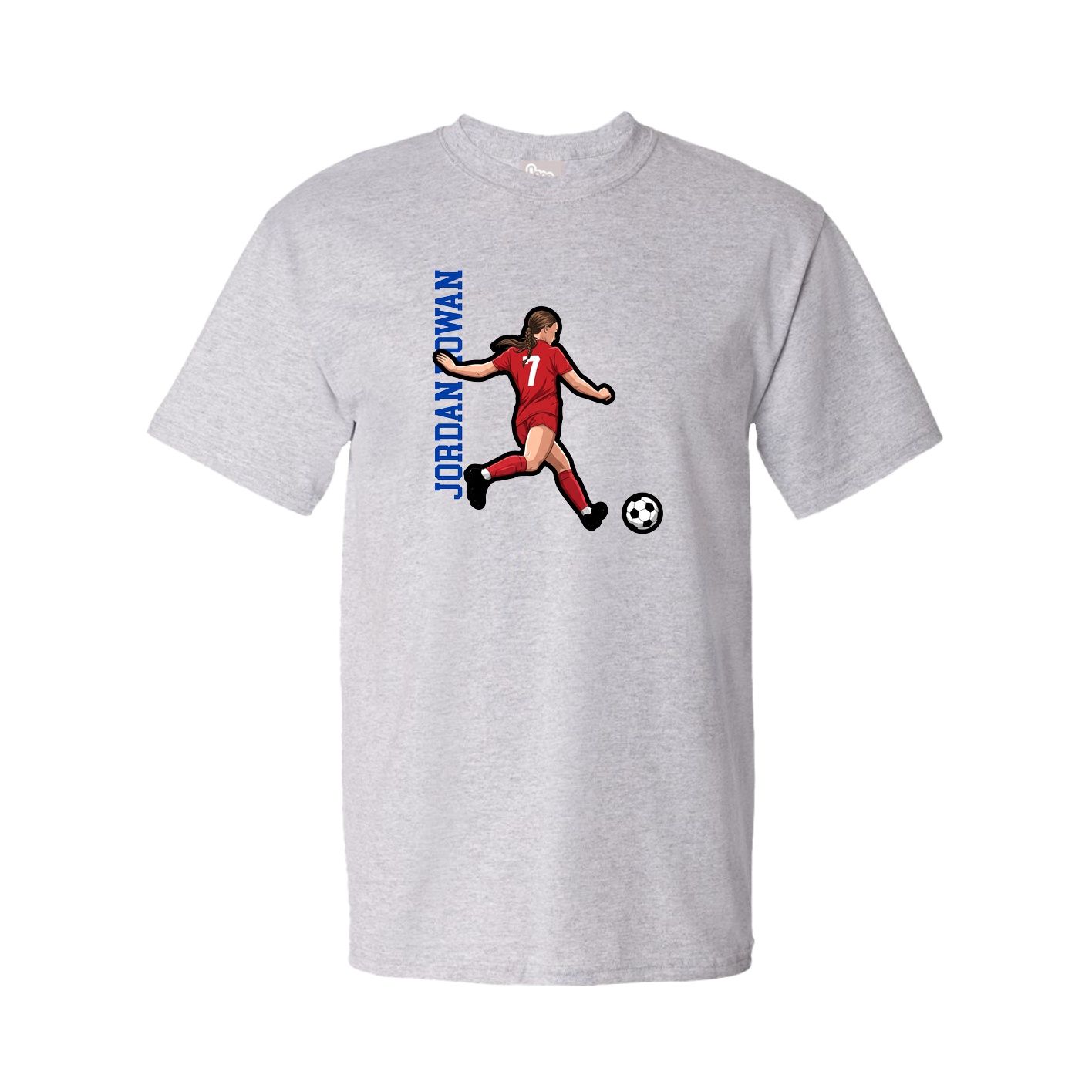 Tee — Name Vertical in Grey