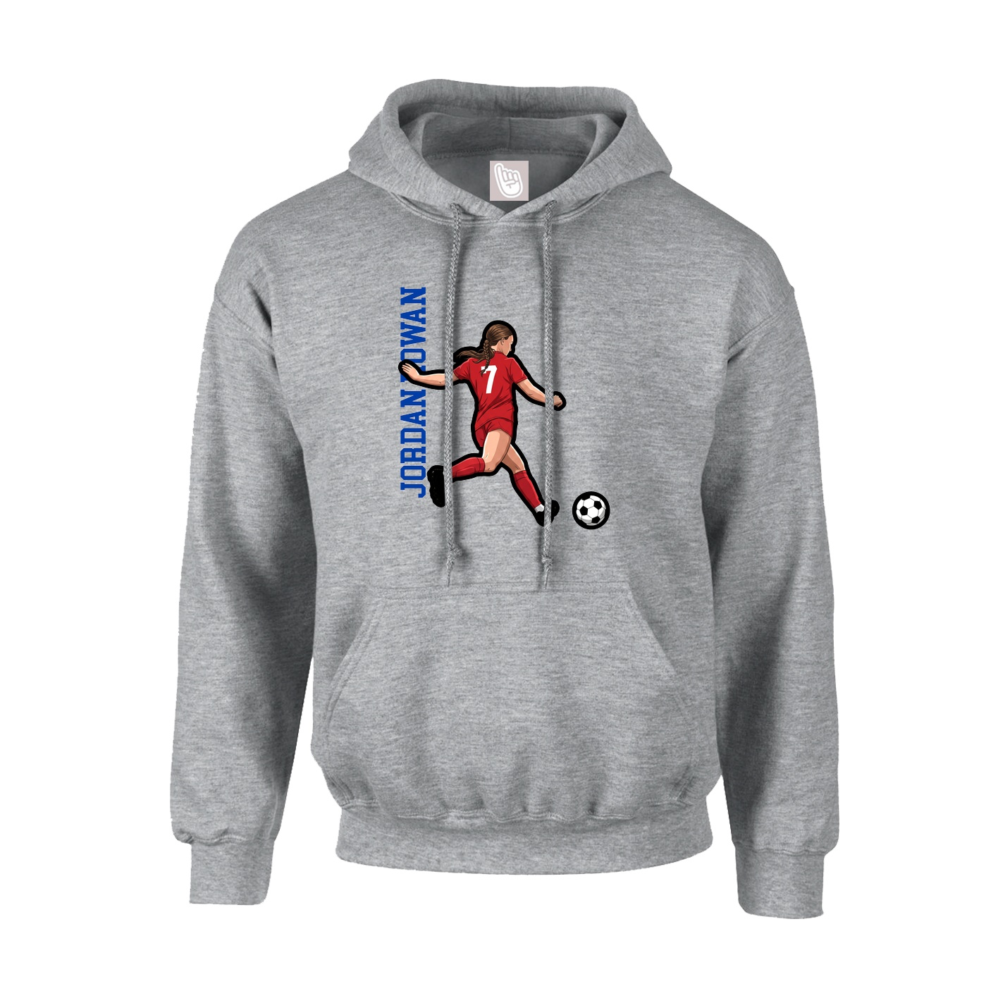 Youth Hoodie — Name Vertical in Grey