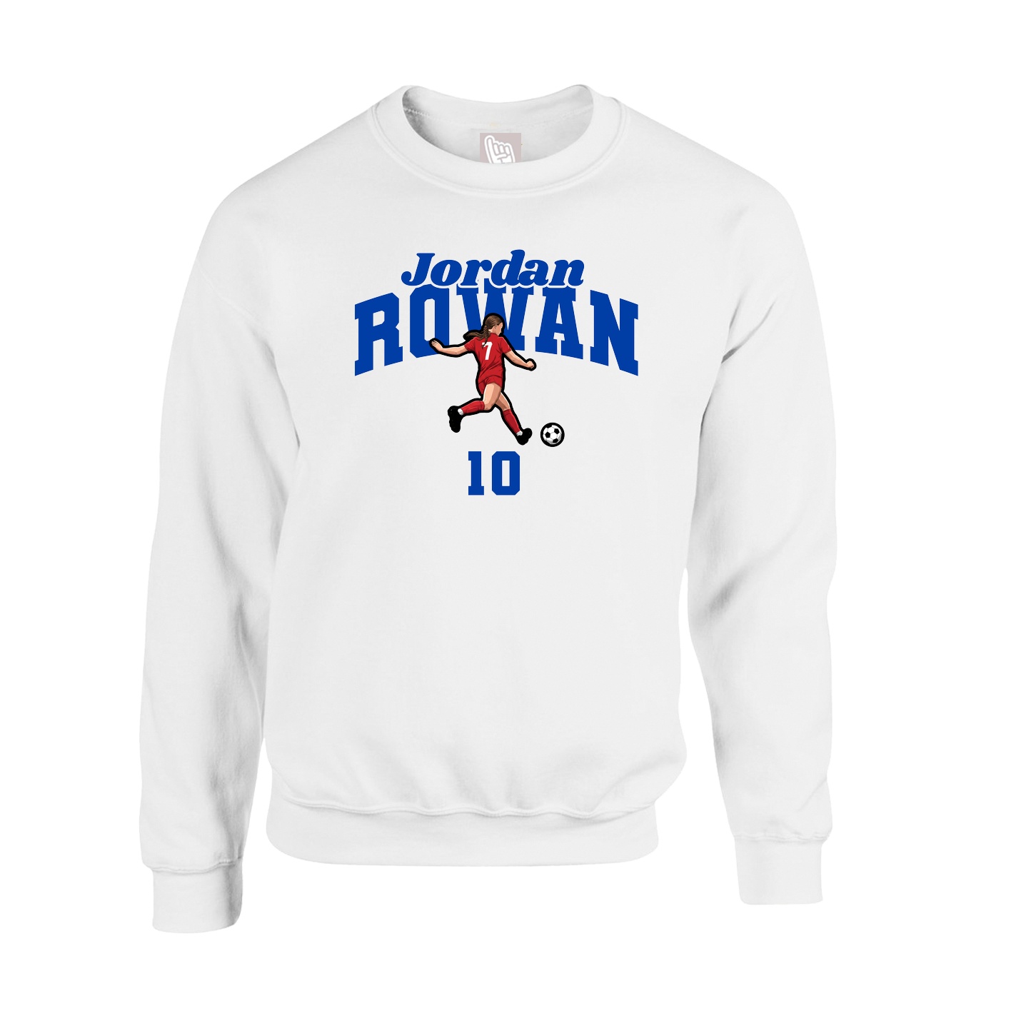 Fleece Crew — Signature Arch in White