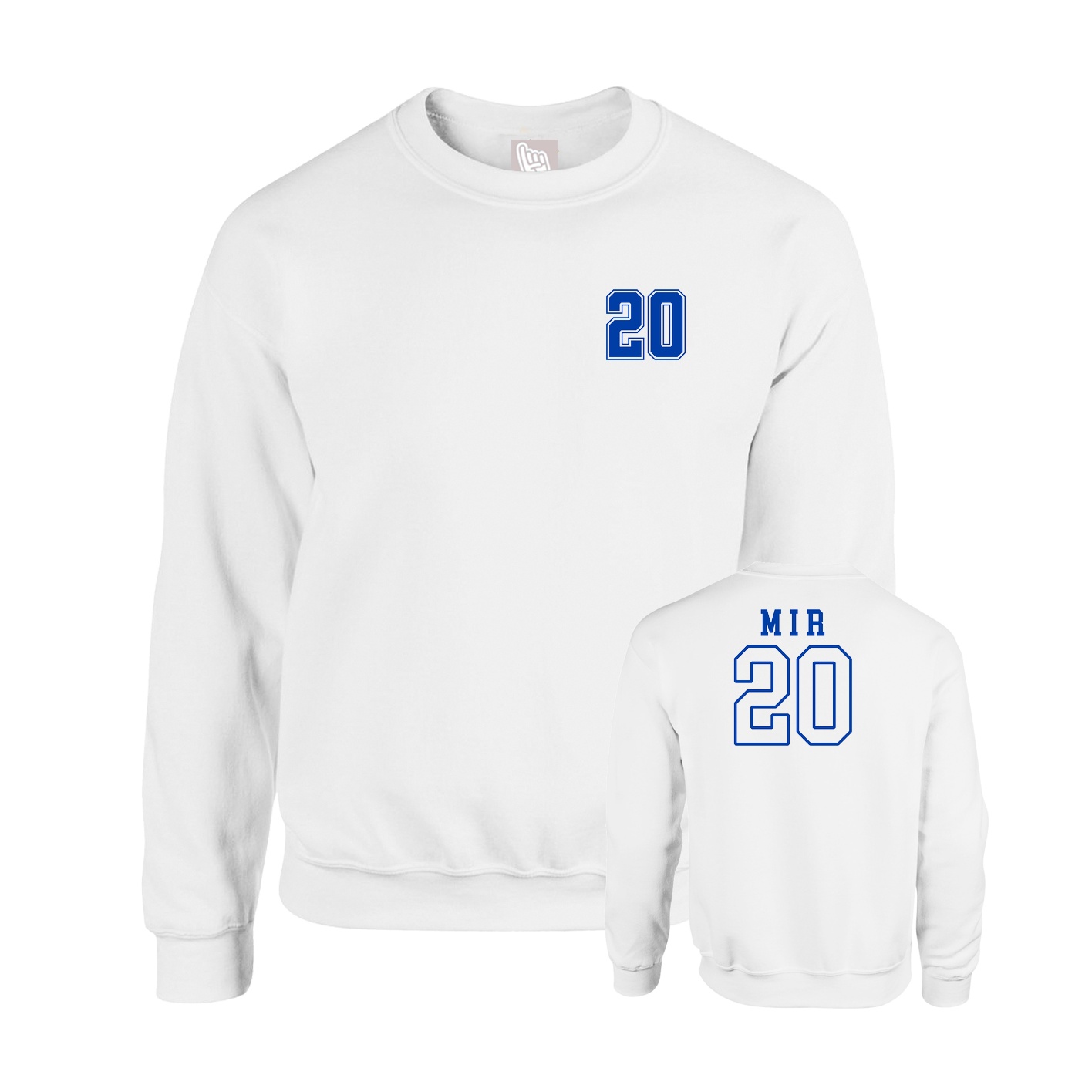 Fleece Crew — Chest Back in White