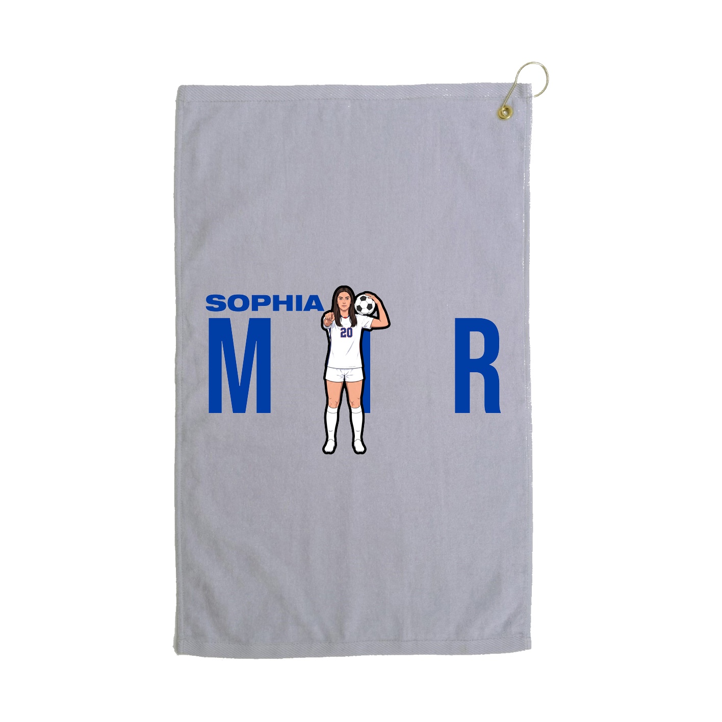 Golf Towel — Player Name in Grey