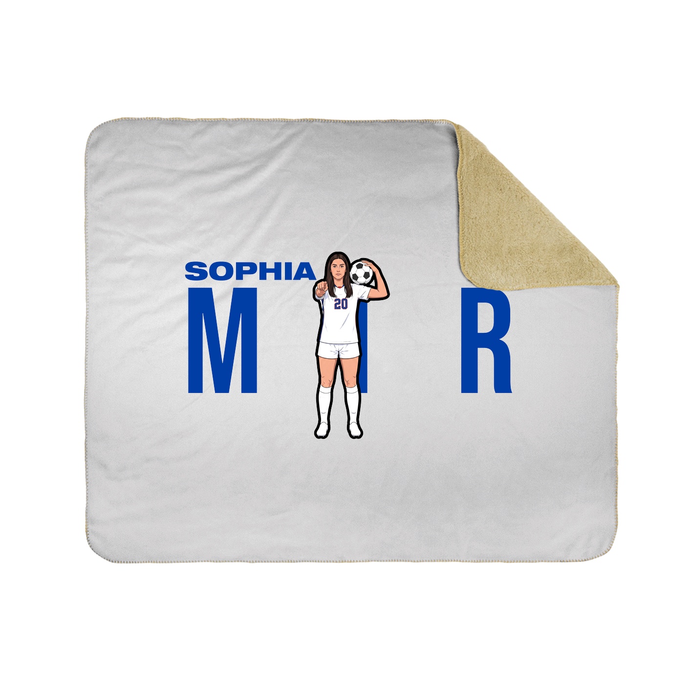 Throw Blanket — Player Name in White