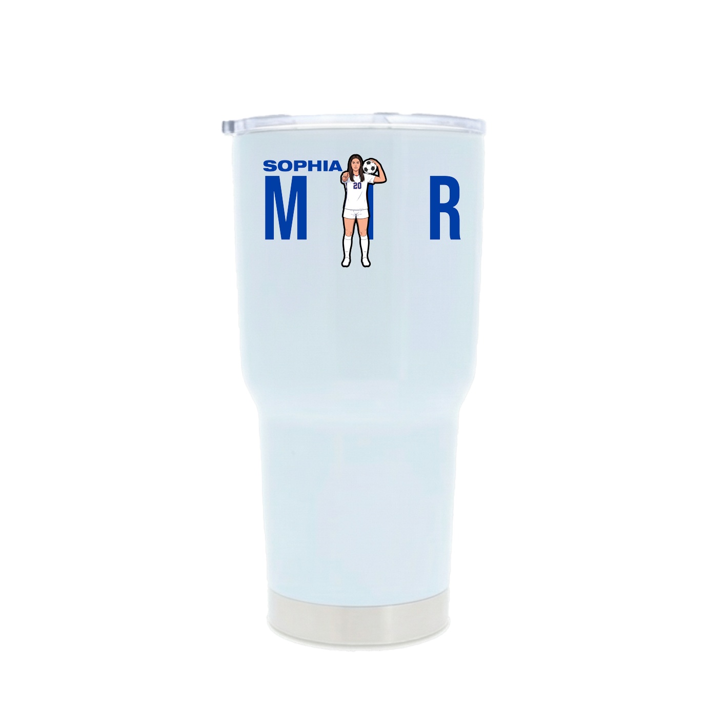 30oz Stainless Steel Tumbler — Player Name in White