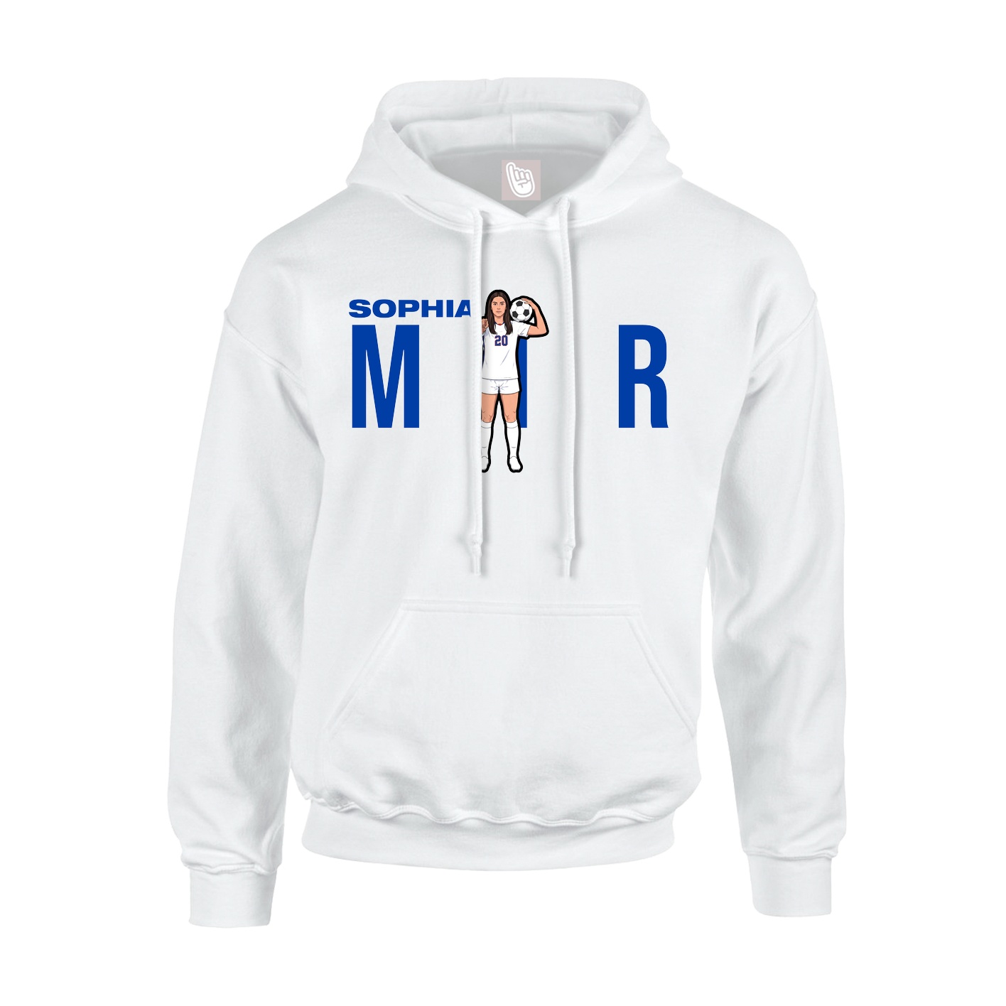 Youth Hoodie — Player Name in White