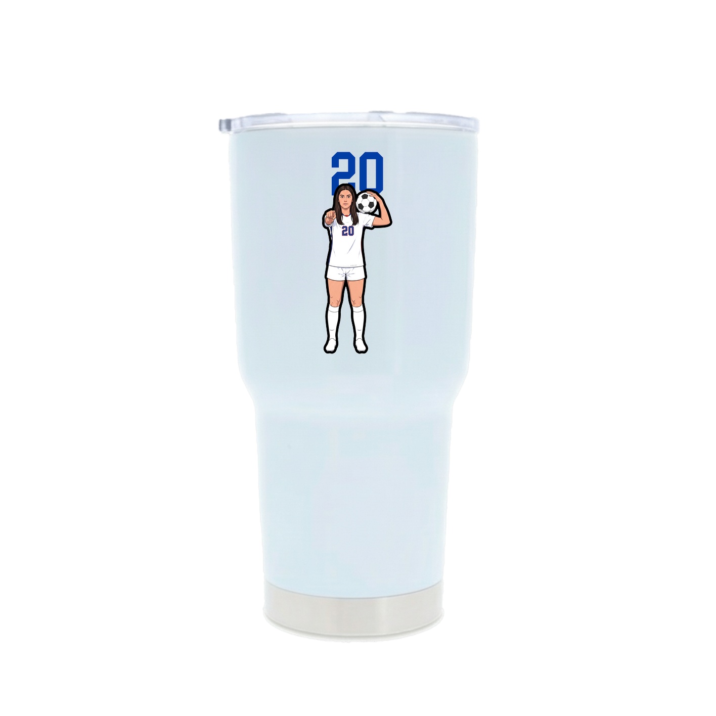 30oz Stainless Steel Tumbler — Number Top in White