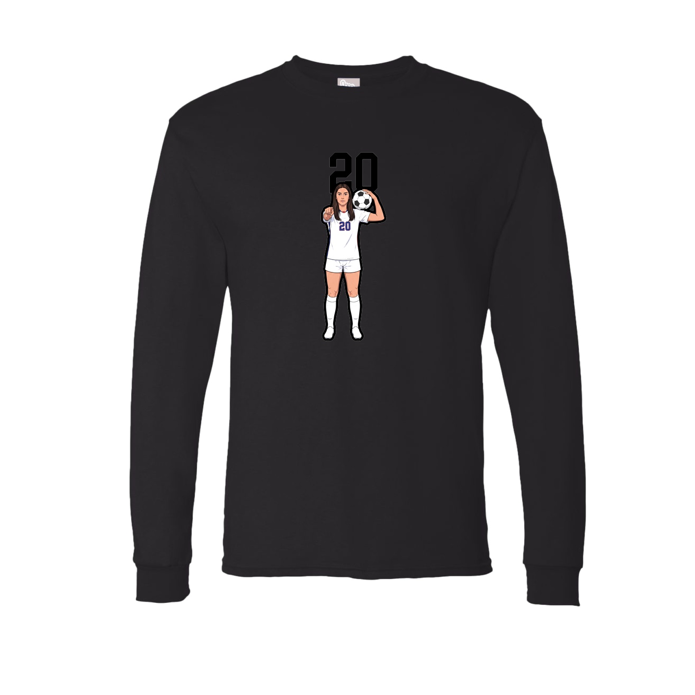 Long Sleeve Tee — Number Top in Black
