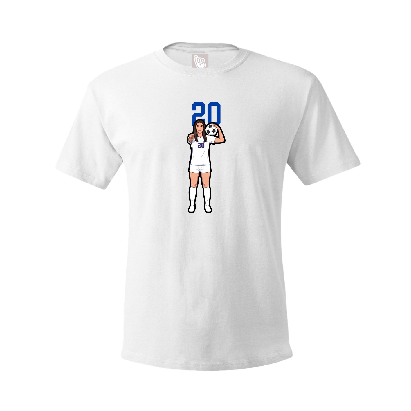 Youth Tee — Number Top in White