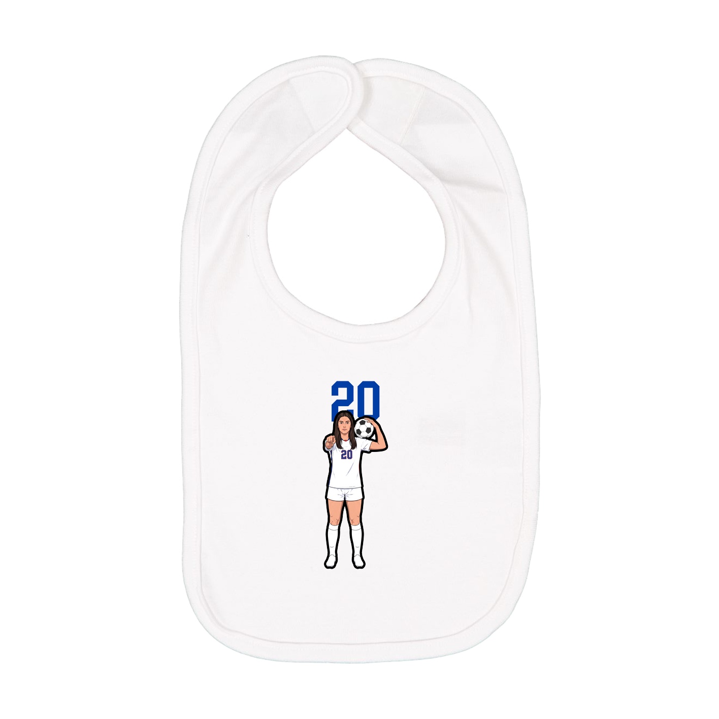 Infant Bib — Number Top in White