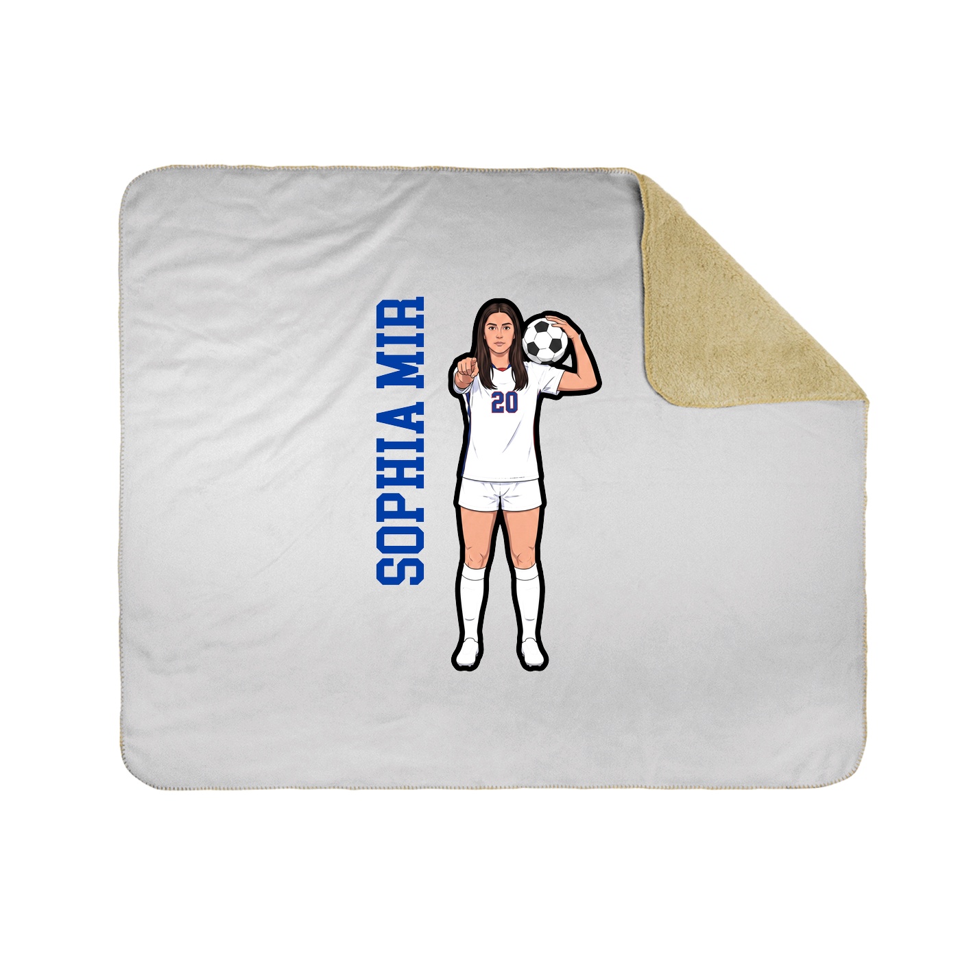 Throw Blanket — Name Vertical in White