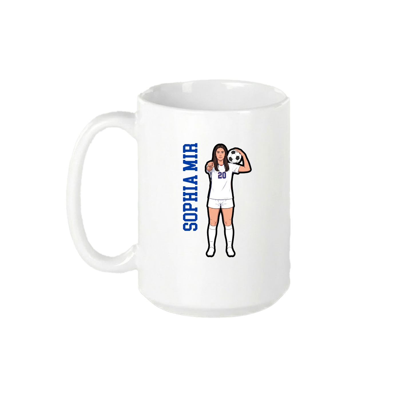15oz Coffee Mug — Name Vertical in White