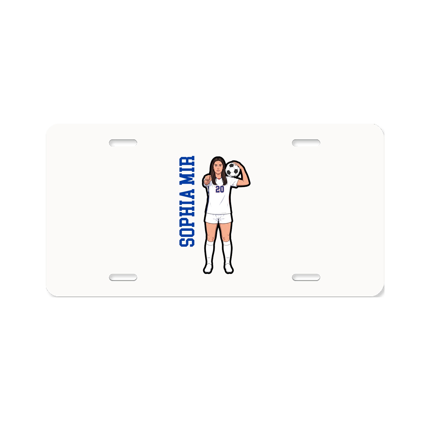 License Plate — Name Vertical in Classic