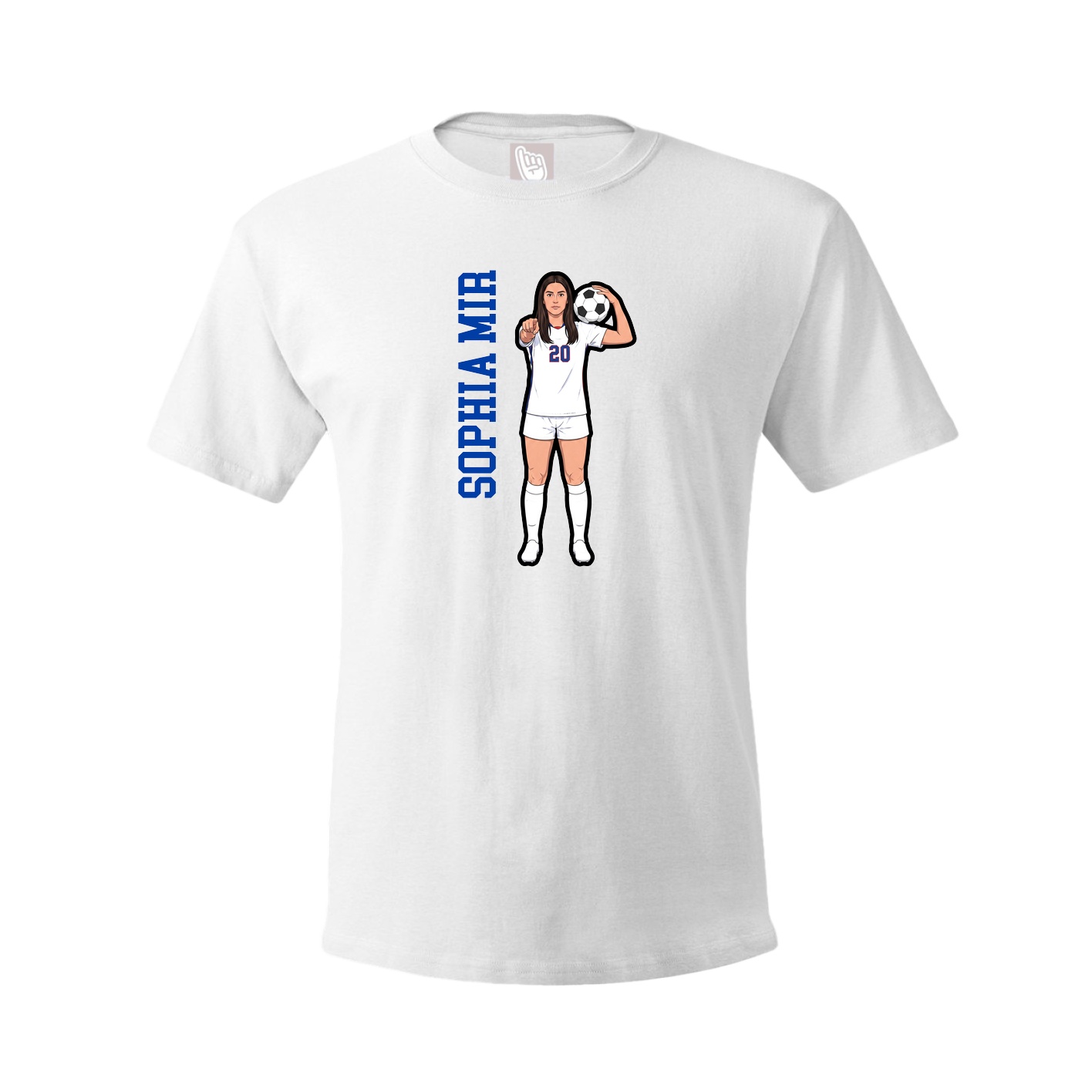 Tee — Name Vertical in White