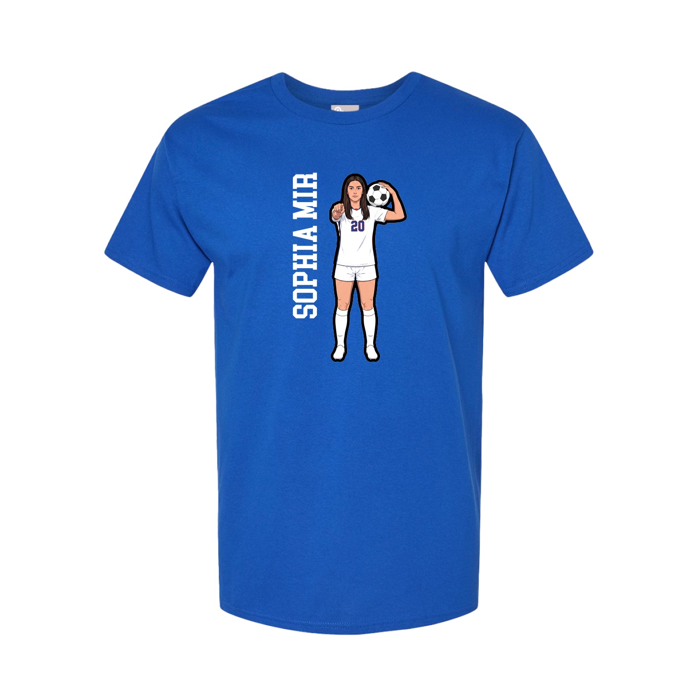 Youth Tee — Name Vertical in Royal