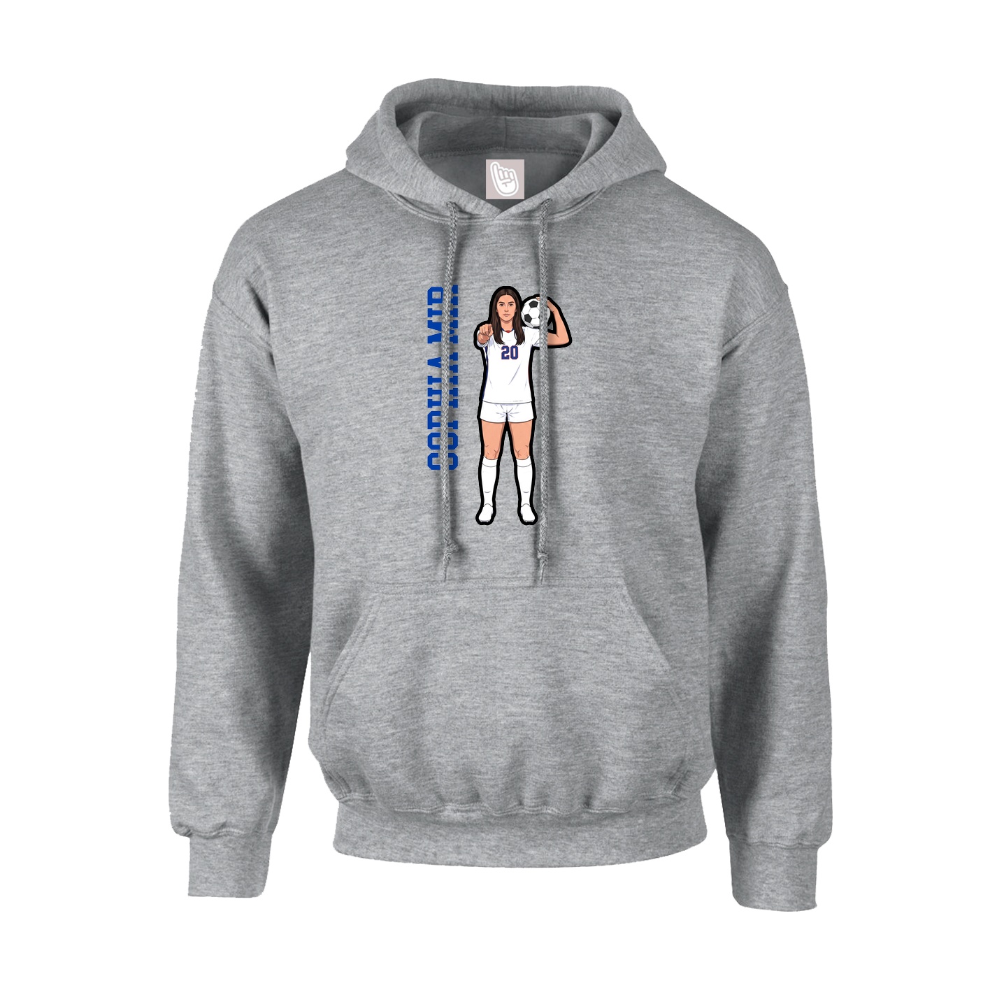 Hoodie — Name Vertical in Grey