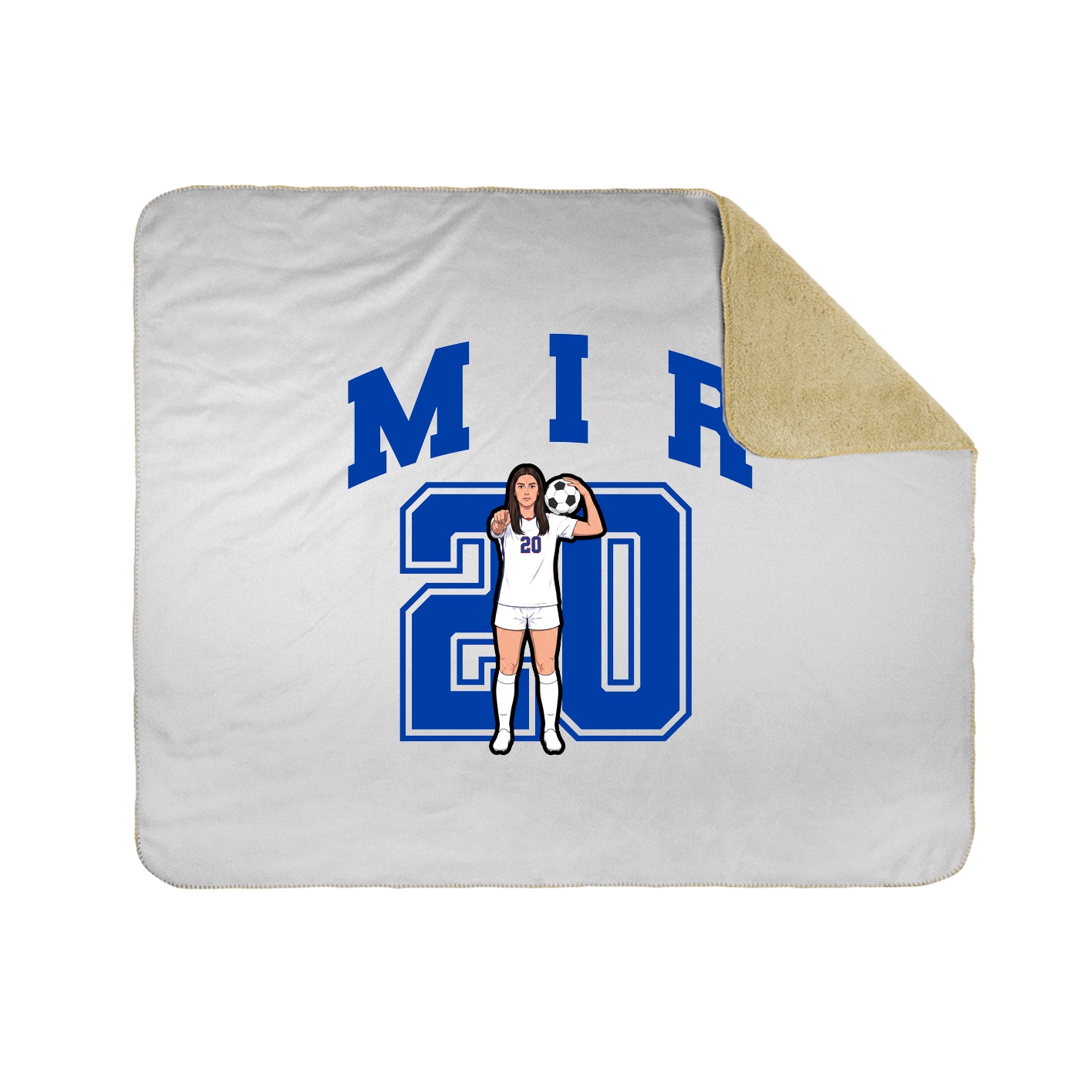 Throw Blanket — Number in White