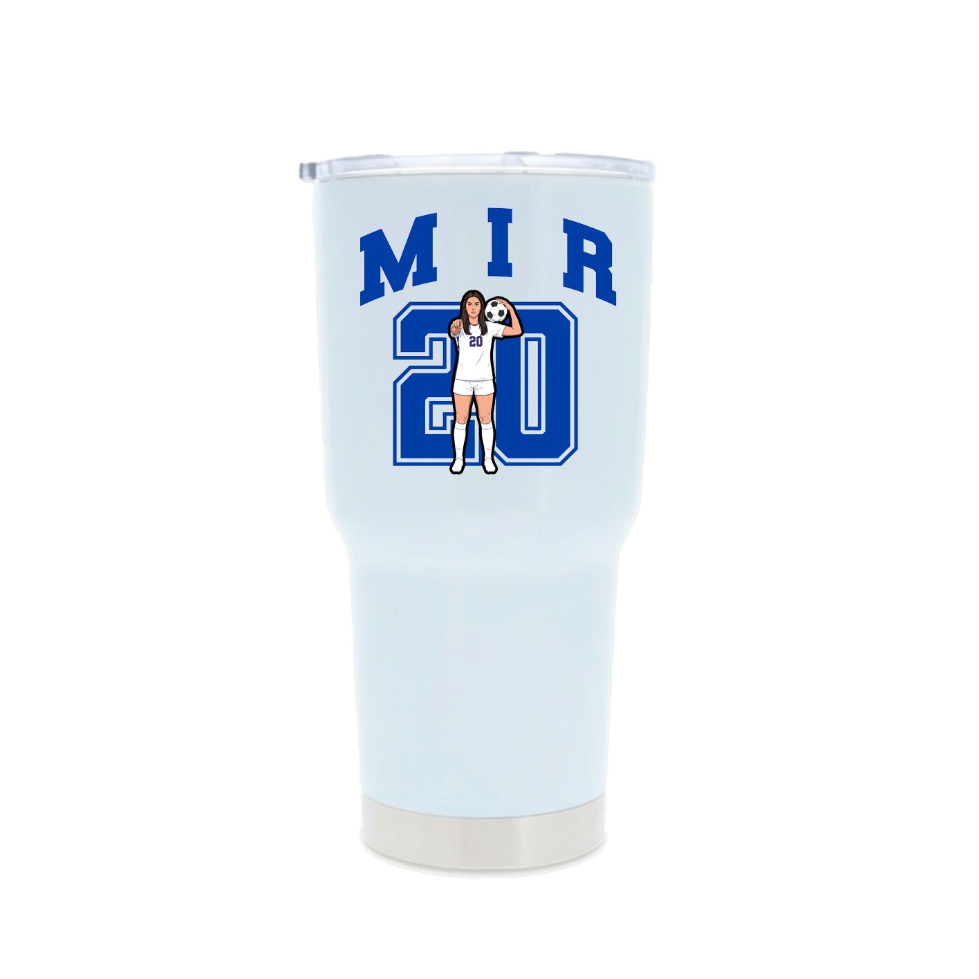 30oz Stainless Steel Tumbler — Number in White